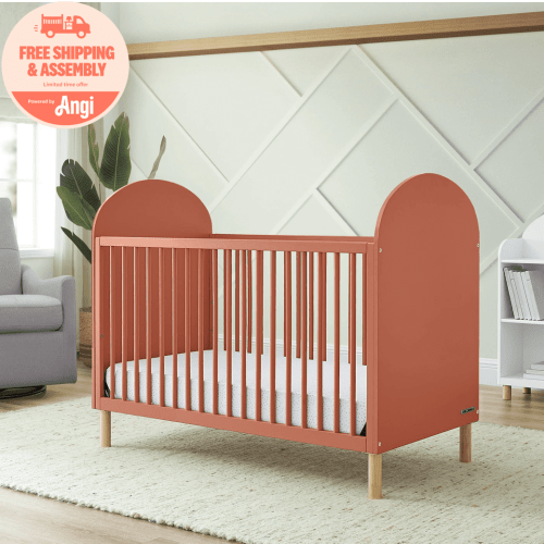 Delta Children Reese 4-in-1 Convertible Crib - Greenguard Gold Certified, Sedona/Natural