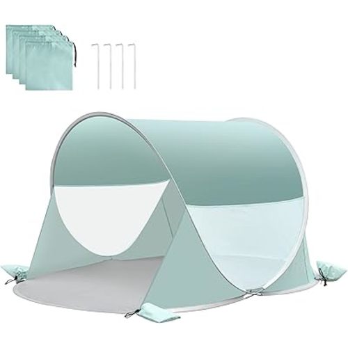 ISILER Pop Up Beach Tent, Portable Outdoor Shade Tent, UPF 50+ Beach Shelter, Easy Setup Windproof Waterproof Canopy