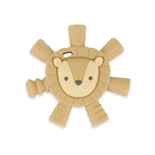 Itzy Ritzy - Ritzy Teether for Molars - Massages Sore Gums & Reaches Back Molars - Silicone Baby Teething Toy with Multiple Textures & Flexible Design - Teething Relief for 3 Months & Up (Lion)