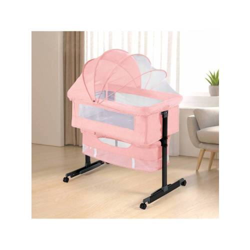 3-In-1 Baby Crib, Baby Bed,Baby Bassinet,Easy Folding Bedside Adjustable Hight Portable Baby Bed For Infant/Baby/Newborn And Not Tiltable.Space-Saving Bassinet, Boasting Effortless Smooth-Gliding Wheels, Height-Adjustable Frame, Gentle Rocking Motion, Bre