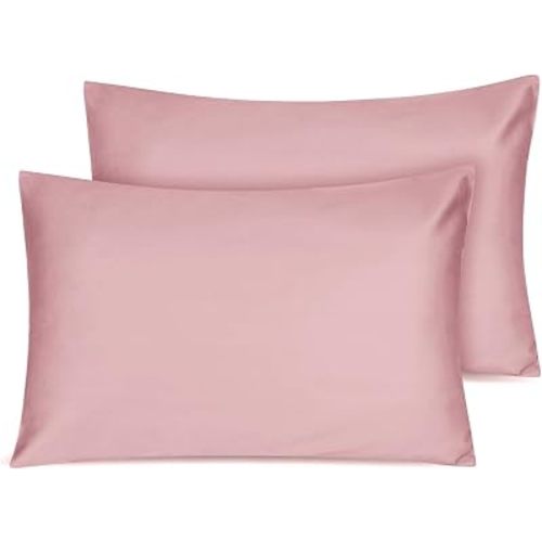 Organic Cotton Toddler Pillowcase 2 Pack, 14 x 20 Travel Pillow Case Cover for Babies, Kids, Boys and Girls, Soft and Breathable Small Pillow Cases with Envelope Closure, Lotus Pink