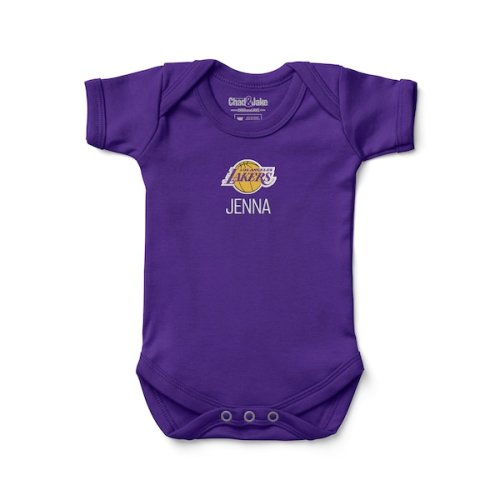 Infant Los Angeles Lakers Purple Personalized Team Logo Bodysuit