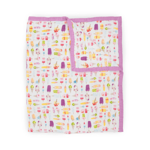 Cotton Muslin Quilted Throw - Brain Freeze