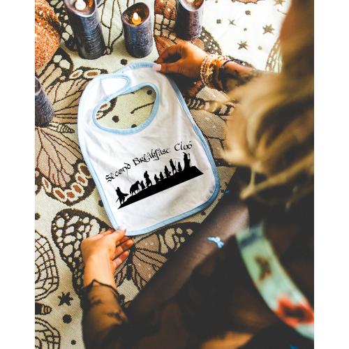 Second Breakfast Hobbiton LOTR Bib Nerdy Baby Bib Baby Shower Gift Infant Clothing Halflings Fantasy Clothing