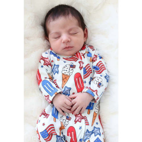 Zipper Footie | Red, White & Cool