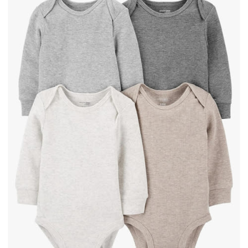 Simple Joys by Carter's Baby 4-Pack Long-Sleeve Thermal Bodysuit