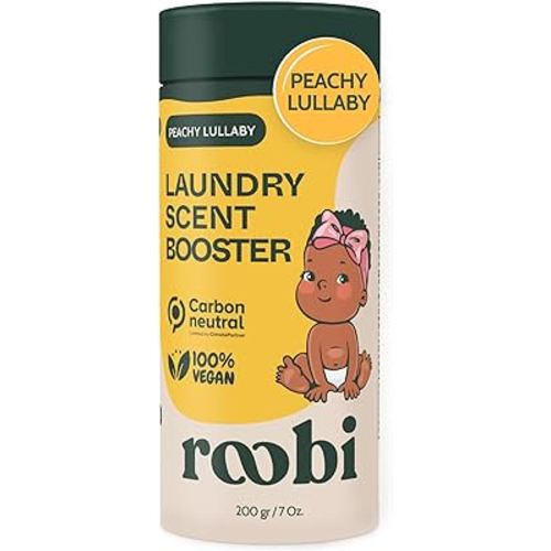 Roobi Baby Laundry Scent Booster. Peachy Lullaby Fragrance Beads. Specially Formulated for Baby's Sensitive Skin. Up to 20 Washing Cycles. Carbon Neutral, 100% Vegan.
