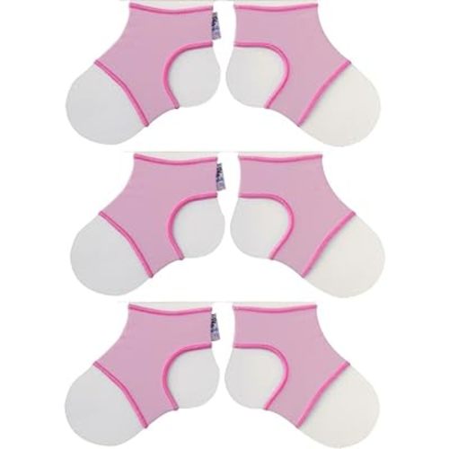 Sock Ons Clever Little Things That Keep Baby 3 Pack Classic (SM 0-6 Months, Baby Pink)