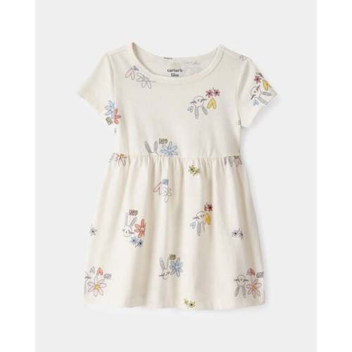 Baby Girl Easter Bunny Short-Sleeve Dress - Cream | Carter's