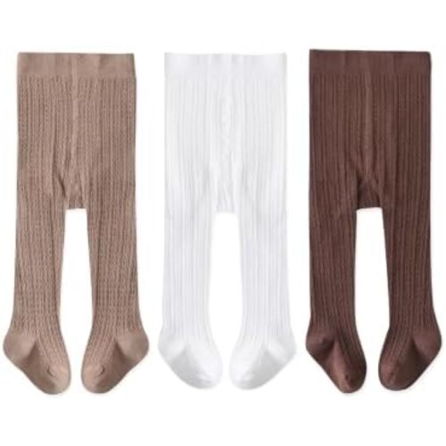 EPEIUS Baby Girl Tights Cable Knit Cotton Seamless Footed Leggings 0-6Y