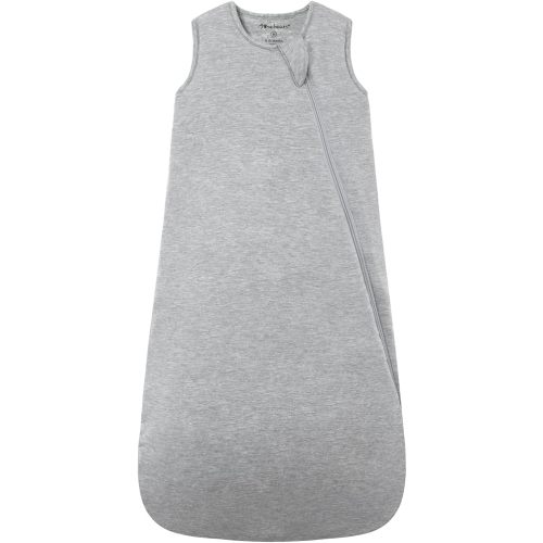 Mosebears Unisex Rayon Made from Bamboo Wearable Blanket with 2-Way Zipper,2.5 Tog Baby Winter Sleep Sack (Grey,6-18 Months)