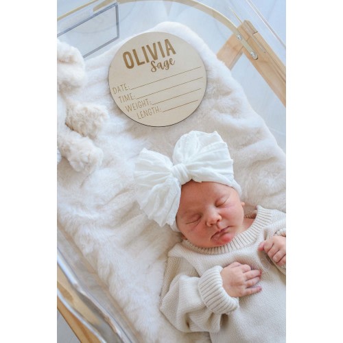 Personalized Birth Stats Wood Announcement Sign | Playful Duo