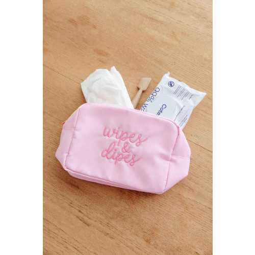 Wipes & Dipes Nylon Pouch // Baby Diaper and Wipe Pouch, Baby Wipe Zipper Pouch, Baby Gift, Baby Shower Gift, Mom to Be, Baby Essentials Bag