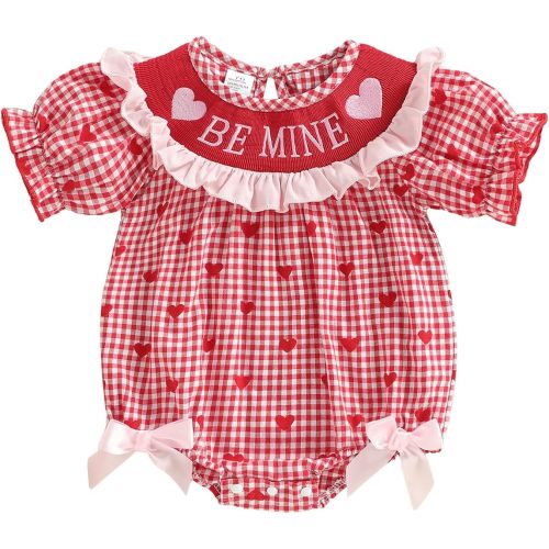 Baby Girl Bubble Romper - Be Mine 3-6 M