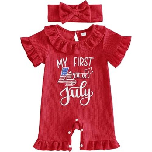 MERSARIPHY Baby Girl Summer Clothes Letter Ruffle Romper Jumpsuit Outfits