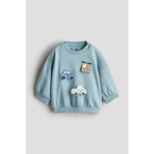 MOTIF-DETAIL BRUSHED-INSIDE SWEATSHIRT