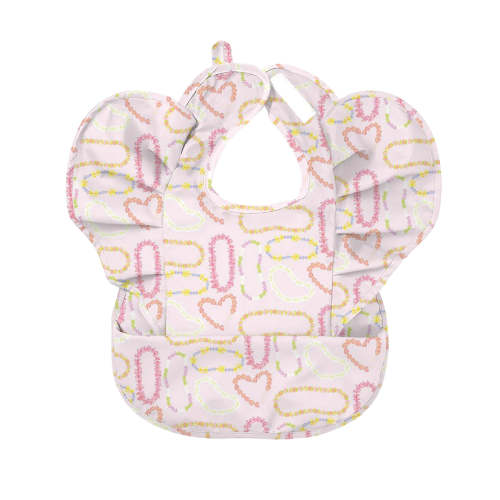 Lei Blossoms Waterproof Bib with Ruffles