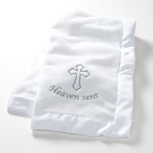 Heaven Sent Baptism/Christening Soft Fleece Baby Blanket
