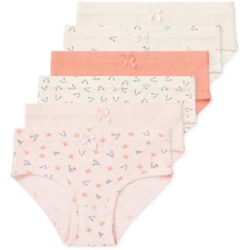 Lucky & Me Erica Girls Bikini 100% Organic Cotton Children's Underwear 6 Pack