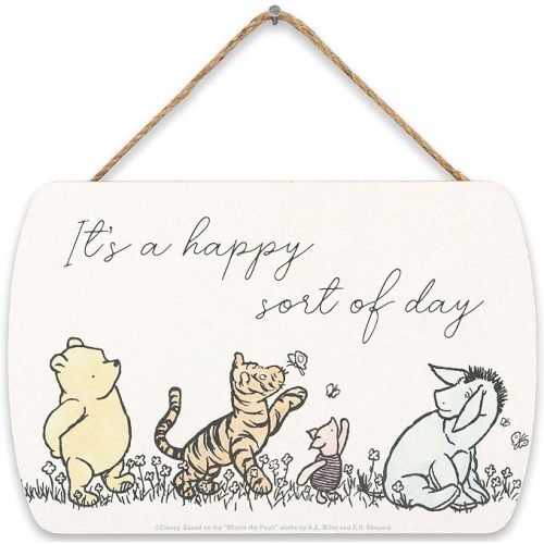 Disney Winnie the Pooh Happy Sort of Day Hanging Wood Wall Decor