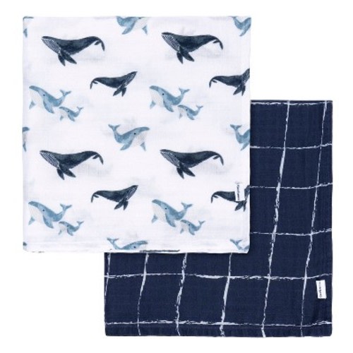 Gerber Baby Muslin Blankets, Coastal Calm, 2-Pack