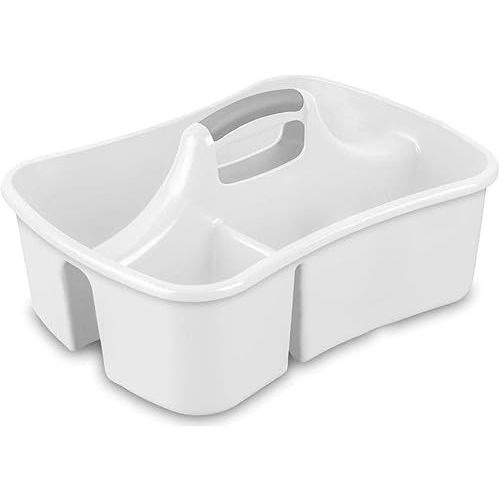 Extra Large 5 Gal Divided Cleaning Caddy Organizer with Handle - Cleaning Supplies for Housekeeping - Shower Caddy Portable - Shower Caddy Dorm - Cleaning Supplies Organizer - 17.75 x 13.25 x 7.75