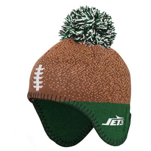 Infant New York Jets Outerstuff Brown Football Head Knit Hat