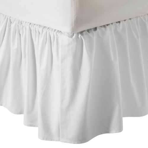 TL Care 100% Cotton Percale Crib Dust Ruffle - White