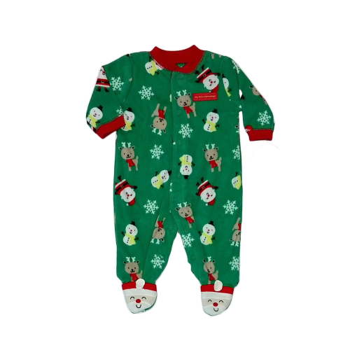 Child of Mine Carter's Infant Santa Fleece Christmas Pajama Sleeper, Newborn