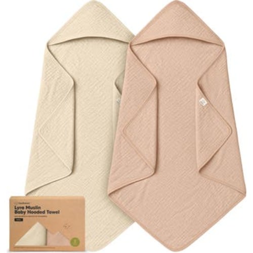 2-Pack Lyra Muslin Hooded Towels, Small