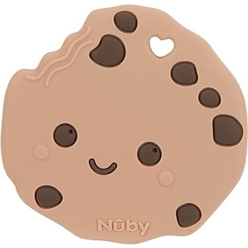 Nuby All Silicone Chocolate Chip Cookie Teether - 3+ Months