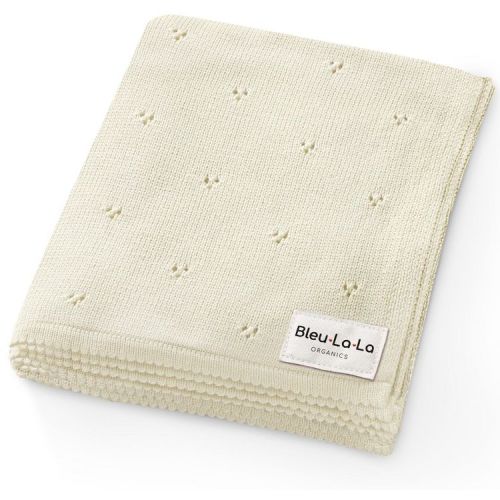Bleu La La Luxury 100% Organic Cotton Baby Receiving Swaddle Blanket for Infants Boys and Girls - Butter Cream