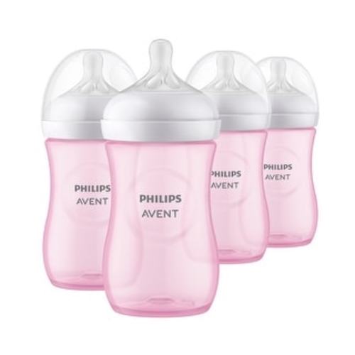 Philips Avent Natural Baby Bottle With Natural Response Nipple, 9oz, 4pk, Pink