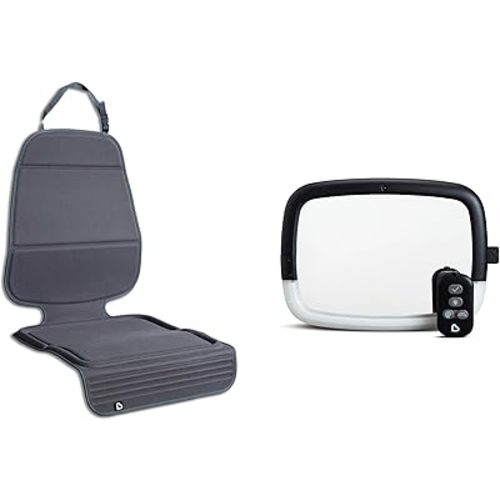 Munchkin® Child Car Seat Protector and Baby Car Mirror, Elite Seat Guardian™ and Night Light™ Pivot 360 Baby in-Sight® Adjustable Auto Mirror for Rear Facing Carseats