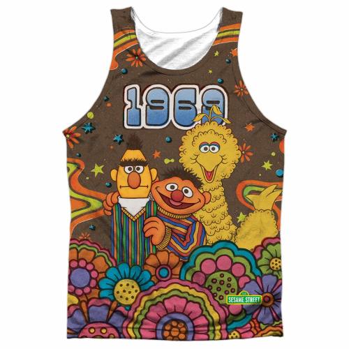 Sesame Street Psychedelic 69 Unisex Adult Sublimated Tank Top for Men and Women