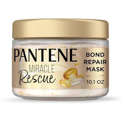 Pantene Miracle Rescue Hair Mask, Intensive Bond Repair with Melting Pro-V Pearls, Melts Away Damage, Builds Bonds, Strengthens Against Damage, Deep Conditioning for Dry Damaged Hair, 10.1 fl oz