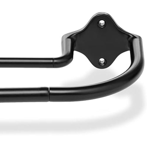 Amazon Basics Room Darkening Double Curtain Rod, 48" to 88", Black, Easy to Install