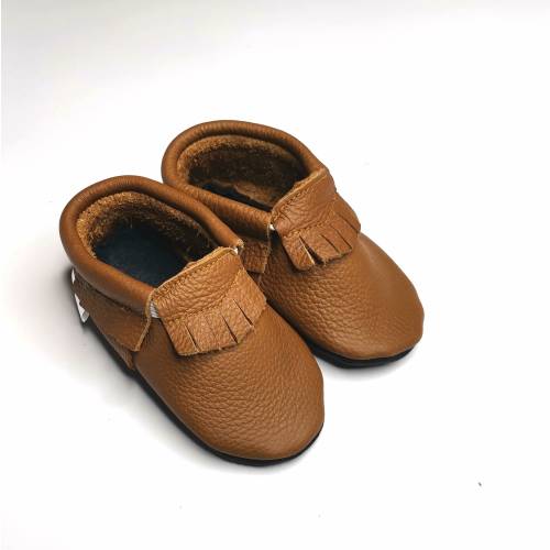Brown Baby Moccasins, 6-12 mo size