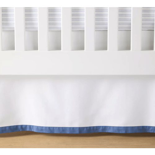 Royal Blue Borderline Crib Skirt | Serena and Lily