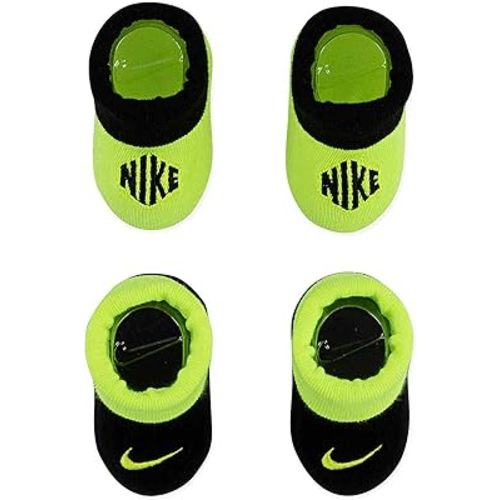 Nike Baby Booties 2 Pairs (Black(LN0389-364)/Volt, 0-6 Months)