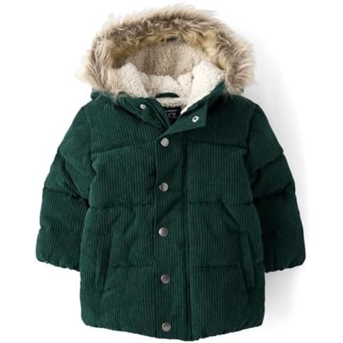 The Children's Place Baby Boys' And Toddler Water and Wind Resistant Hooded Zip Front Courdory Puffer Jacket