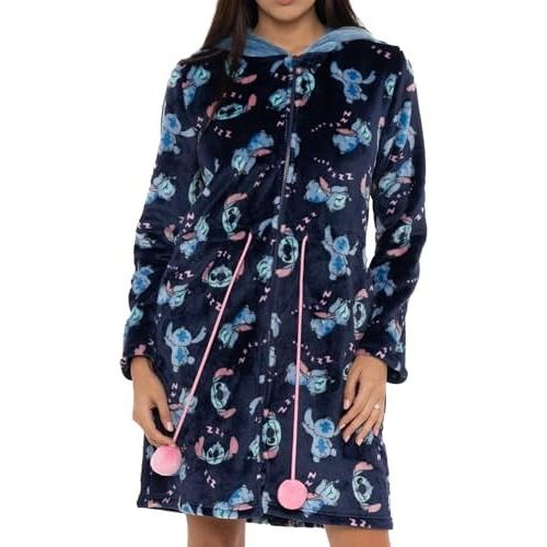 Disney Lilo and Stitch Robe | Stitch Bathrobe For Women | Ladies Bathrobe With Hood | Sizes S-L