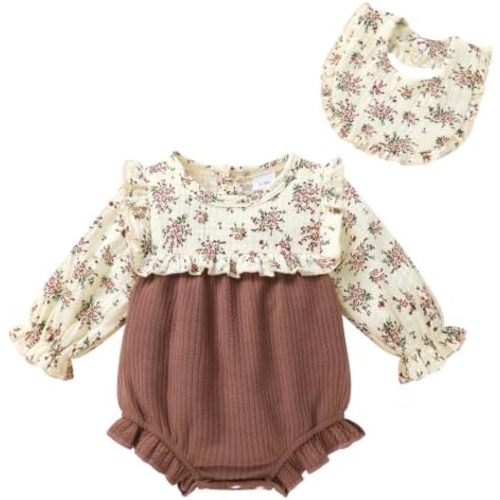 Baby Girl Fall Clothes Long Sleeve Infant Romper Cute Newborn Outfits