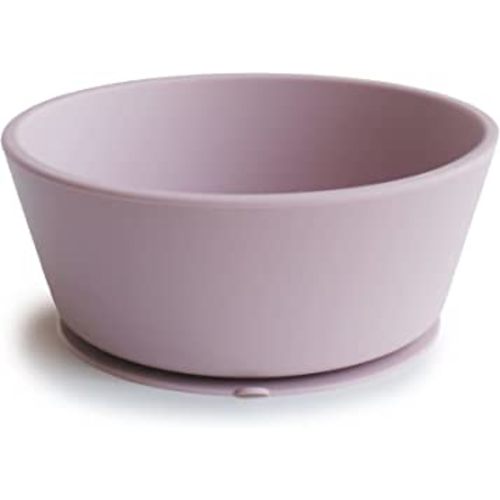 mushie Silicone Suction Bowl | BPA-Free Non-Slip Design (Soft Lilac)