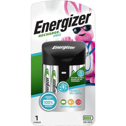 Energizer Recharge Pro Rechargeable AAA and AA Battery Charger With 4 NiMh Rechargeable AA Batteries, Provides a Full Charge in 3 Hours