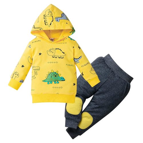 Toddler Baby Boy Clothes Infant Spring Winter Outfits Pocket Hoodie Sweatshirt Dinosaur Pants