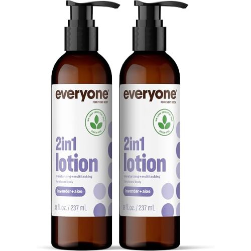 Everyone 2-in-1 Hand & Body Lotion, Lavender + Aloe, 8 oz 2-Pack