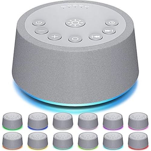 SoundLegend Sleep White Noise Sound Machines 32-Level Volume 30 Sounds 12 Colors Light 5 Timers Adjustable Light Brightness Compact for Everyone Travel Gift Memory Function