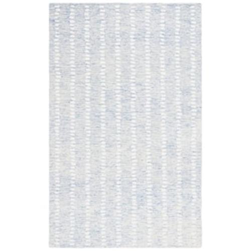 Abstract Blue/Ivory 6 ft. x 9 ft. Striped Stone Area Rug