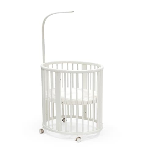 Stokke Sleepi Mini Bundle V3 - White | Includes Sleepi Mini V3, Mattress & Drape Rod - Suitable for Ages 0-6 Months - Adjustable & Stylish